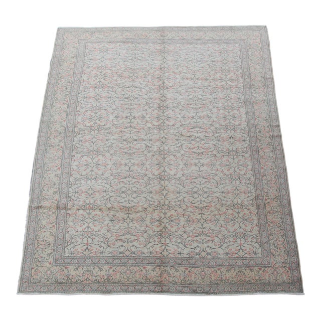 1940s Flower Design Kayseri Rug For Sale