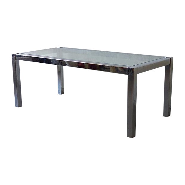 Mid Century Modern Dining Table with Glass Top Chairish