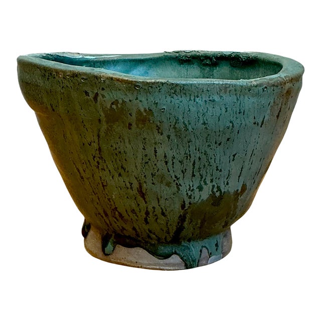 Vintage Abstract Design Pottery Bowl For Sale