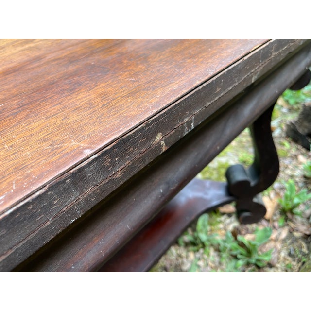 Antique Wooden Desk Console Table For Sale - Image 9 of 9
