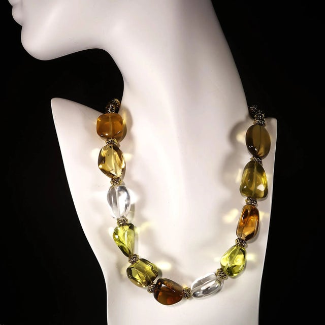 Autumn Tone Polished Quartz Nugget Necklace For Sale In Raleigh - Image 6 of 7