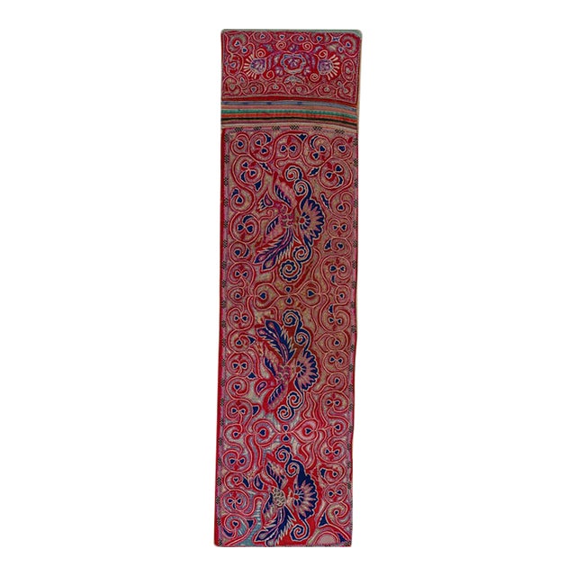 Early 20th Century China Rose Textile Wall Hanging For Sale
