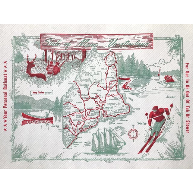 Who remembers paper bath mats at motels? We have quantity on these old stock bath mats with wonder graphics for the state...