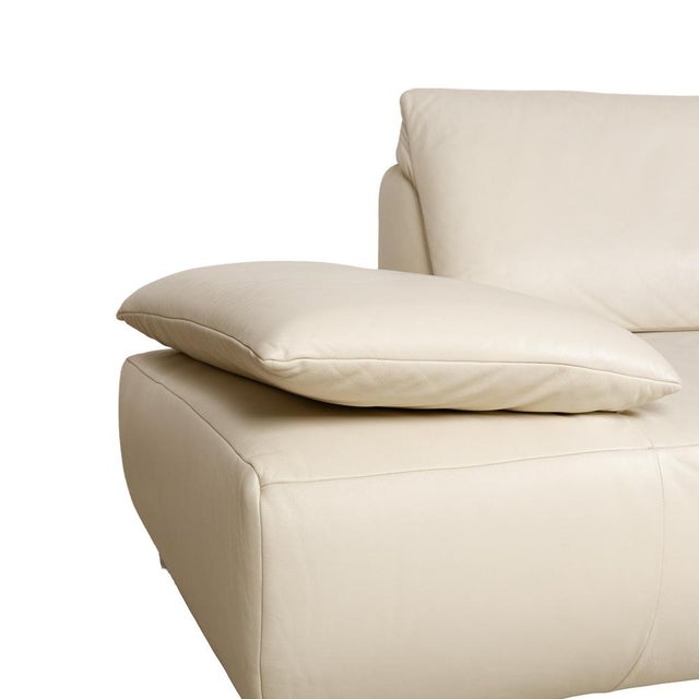 Animal Skin Leather Sofa Set in White Cream from Koinor Volare, Set of 2 For Sale - Image 7 of 14
