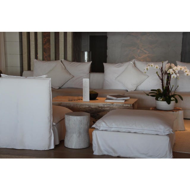 Andrianna Shamaris Hand Carved Teak Wood Side Table or Stool For Sale - Image 14 of 18