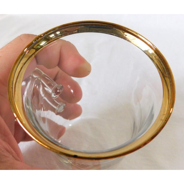 Gold Vintage Traditional Clear Glass W/ Gold Trim & Applied Handle Irish Coffee Mugs - Set of 12 For Sale - Image 8 of 9