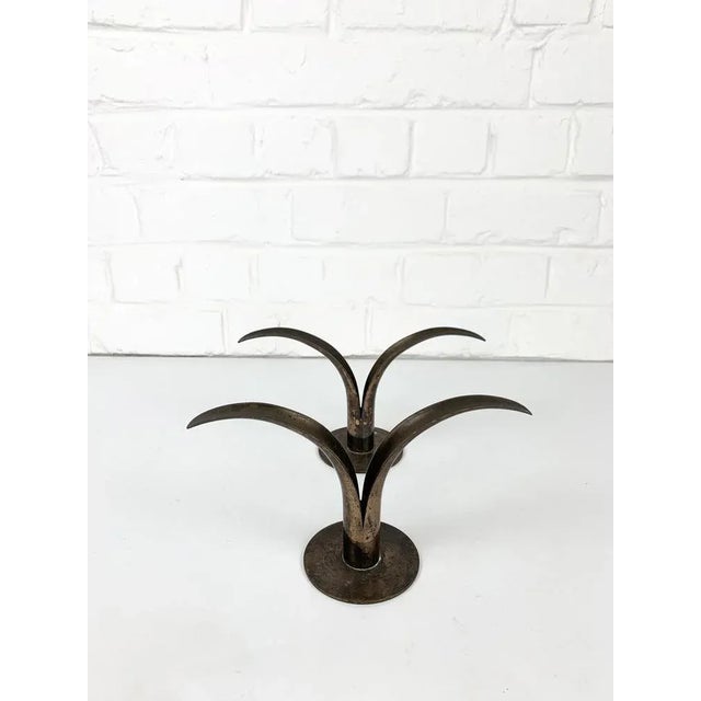 Ivar Ålenius Björk Mid-Century Scandinavian Lily Candleholders in Brass by Ivar Ålenius Björk for Ystad-Metall, Set of 2 For Sale - Image 4 of 12