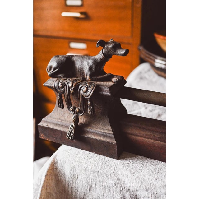 Antique Andiron Fire Dog, 1900 For Sale - Image 3 of 13