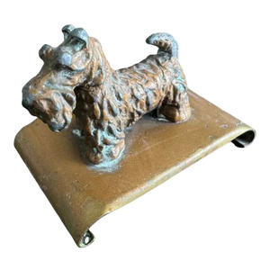 Antique Scottie McClelland Barclay Art Deco Miniature, Verdigris