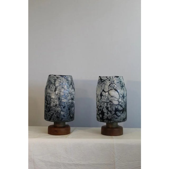 Abstract Loetz Witwe Influence Table Lamps - A Pair For Sale - Image 3 of 11