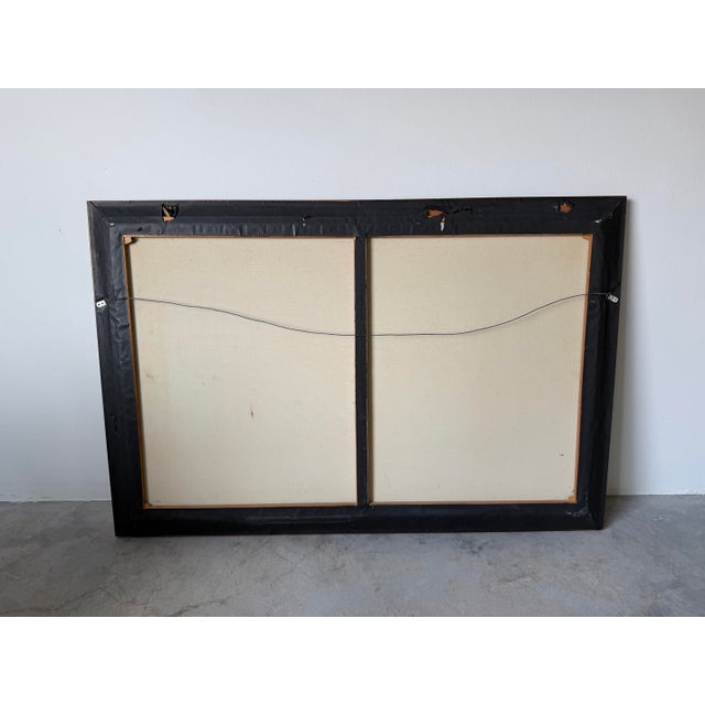 Large- 1980’s Diane Kenny Maritime City Skyline Painting, Framed For Sale - Image 12 of 12