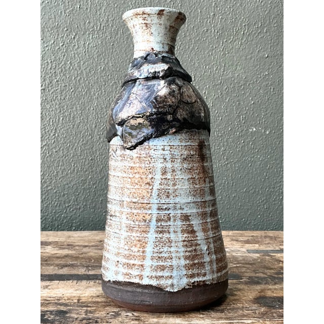 Late 20th Century Vintage Handcrafted Ceramic Vase For Sale - Image 5 of 12