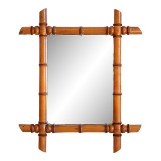 1920s French Faux Bamboo Mirror For Sale