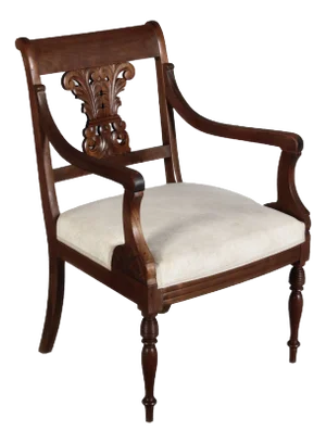 Antique English Regency Biedermeier Armchair in Mahogany, 1840