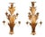 Mid 20th Century Italian Metal 4-Light Sconces in Leaf Motif- Set of 2 For Sale