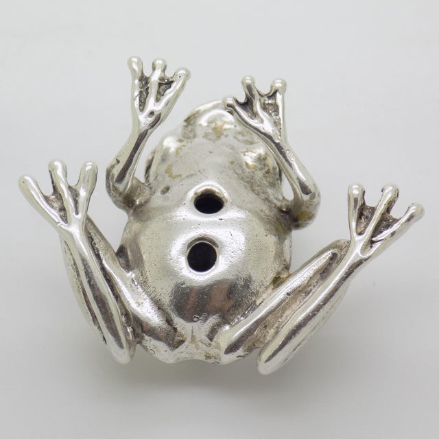 Vintage Italian Silver Life Size Frog, 1970s For Sale - Image 9 of 14