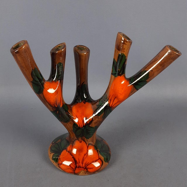 Vintage Majolica Vase Sculpture, 1970s For Sale - Image 6 of 13