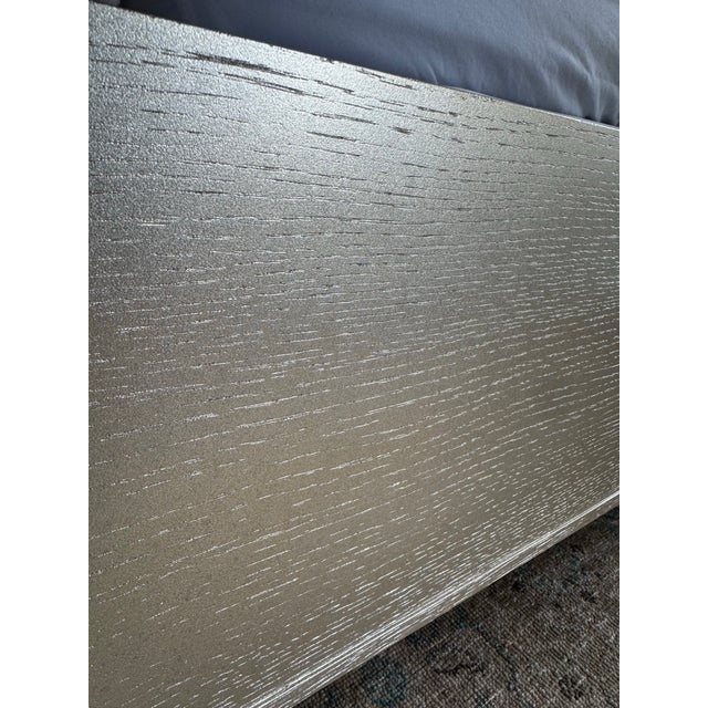 Silver Jonathan Charles Modern Toulouse Silver Oak Wood King Poster Bed Frame For Sale - Image 8 of 10