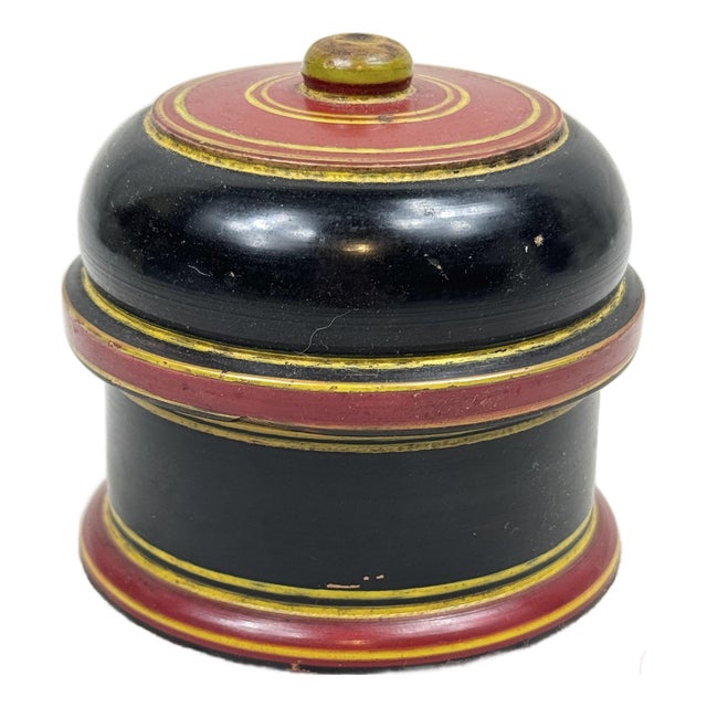 Vintage Wooden Painted Box For Sale