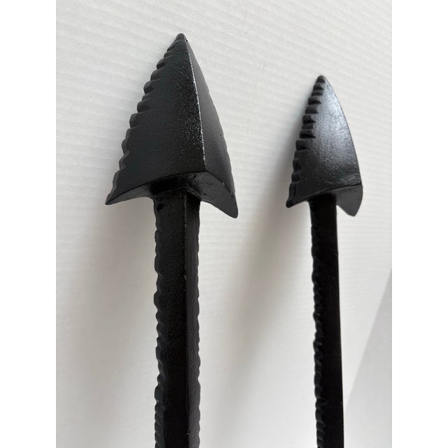 Large Rugged Black Metal Arrow Wall Decor-Set of Two For Sale - Image 4 of 10