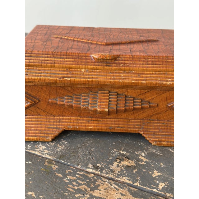 Exceptional Vintage Art Deco Prison Art Shellacked Matchstick Box, Circa 1920s-40s For Sale In New York - Image 6 of 18