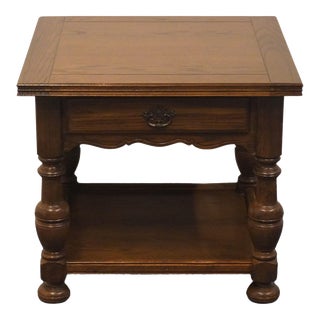 Ethan Allen Royal Charter Solid Oak 26" Square Accent End Table 16-8015 For Sale