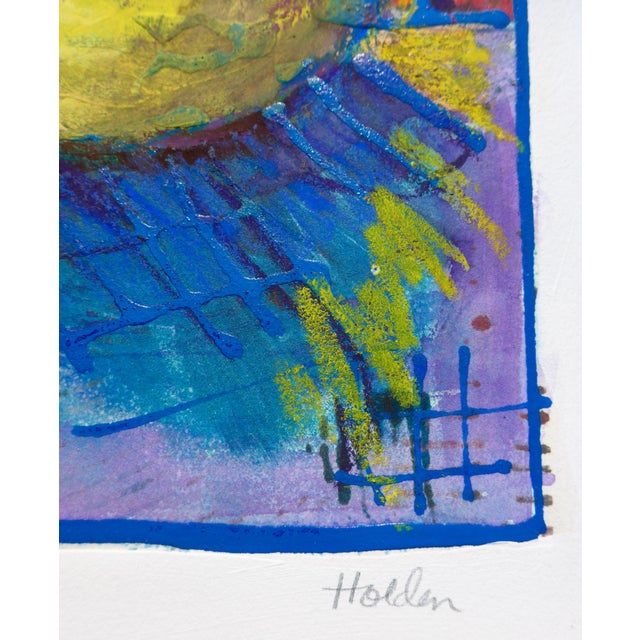 Contemporary Contemporary "Golden Pear" Mono Print and Pastel by Martha Holden. For Sale - Image 3 of 6