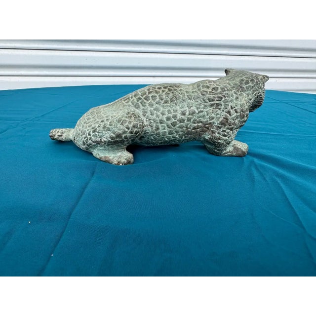 Mid 20th Century Bronze Leopard With Spots and Patina For Sale In Houston - Image 6 of 6