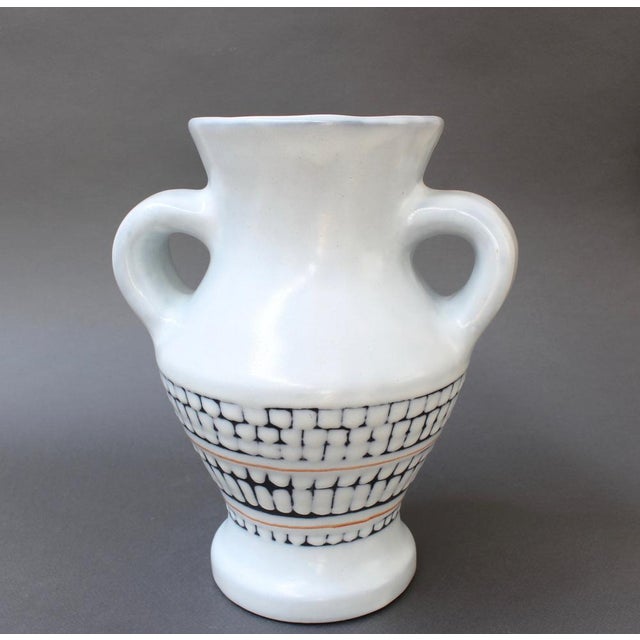 Vintage French Ceramic Vase with Handles by Roger Capron, 1950s For Sale - Image 6 of 18