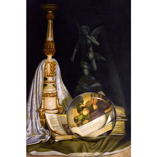Maxmilian Ciccone, The Lens, the Candlestick, and the Book, 2000s, Oil on Canvas For Sale - Image 9 of 9