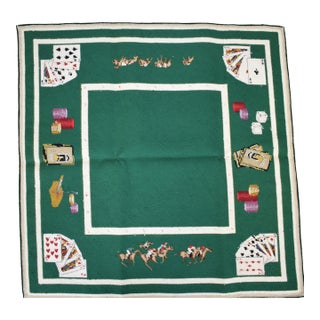 Mid 20th Century Hand Needlepoint Bridge Table Cover. For Sale