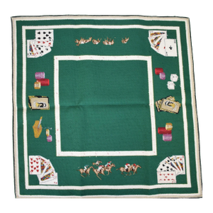 Mid 20th Century Hand Needlepoint Bridge Table Cover.