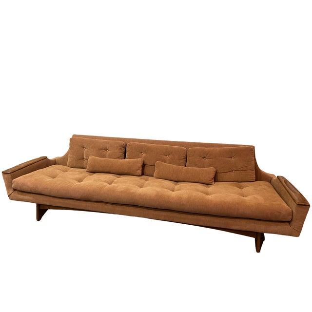 1960s Attributed Kroehler American Leisure Sofa, Style of Adrian Pearsall Mid Century Modern Gondola Couch Vintage Mad Men Era For Sale In Savannah - Image 6 of 12