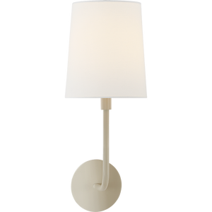 Barbara Barry for Visual Comfort Signature Go Lightly Sconce in China White with Linen Shade
