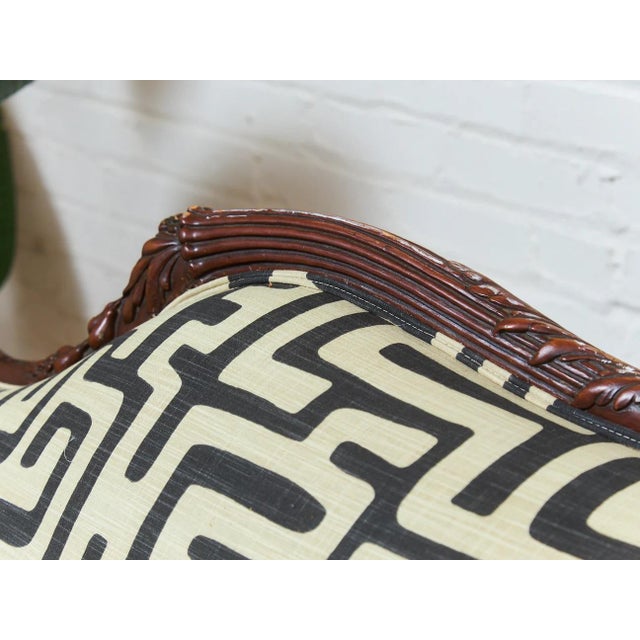 Vintage Victorian Chaise Lounge Sofa Carved Wood Frame For Sale - Image 12 of 12