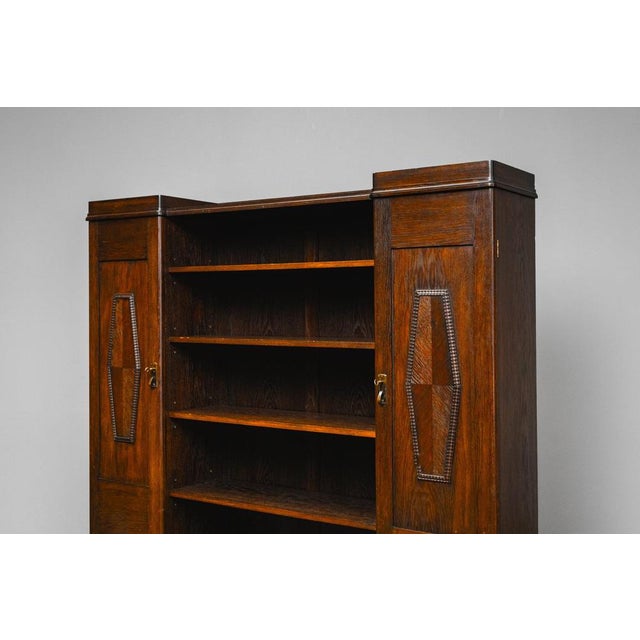 Art Nouveau Bookcase in Oak For Sale - Image 13 of 18