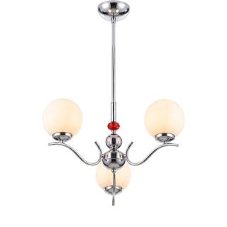 Art Deco Chrome Chandelier, 1930s For Sale