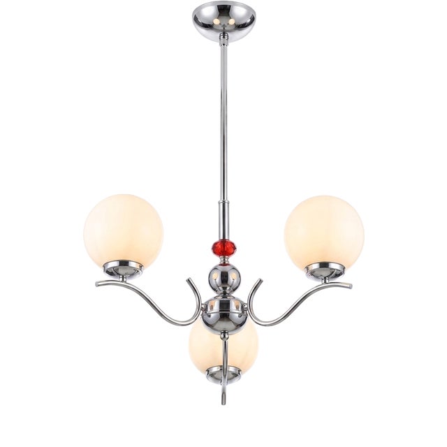 Art Deco Chrome Chandelier, 1930s For Sale