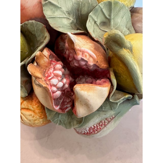 1960s Large Italian Ceramic Fruit Compote Centerpiece For Sale - Image 5 of 10