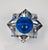 Glass Faceted Crystal Ashtray with Blue Center from Saint Louis, France, 1970s For Sale - Image 7 of 13