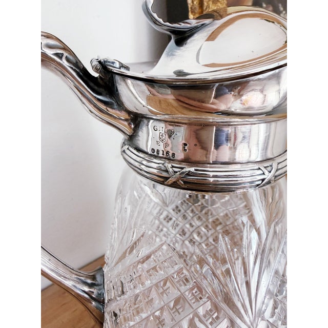 Silver 1906 Silver Plate & Cut Glass Syrup Pitcher From the Plankinton House in Milwaukee For Sale - Image 8 of 11