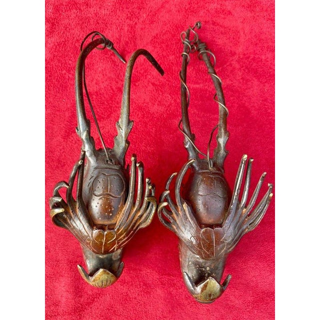 Meiji Bronze Crayfish, 1800s, Set of 2 For Sale - Image 5 of 8