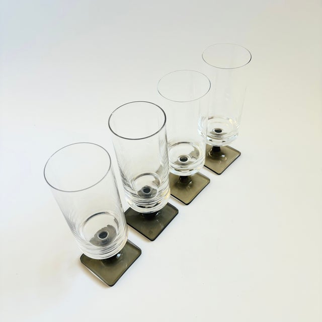 Mid 20th Century Rosenthal Linear Smoke Wine Glasses - Set of 4 For Sale - Image 5 of 8