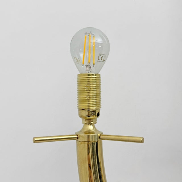 Metal Large Brass and Murano Glass Sconces, 1990, Set of 2 For Sale - Image 7 of 9