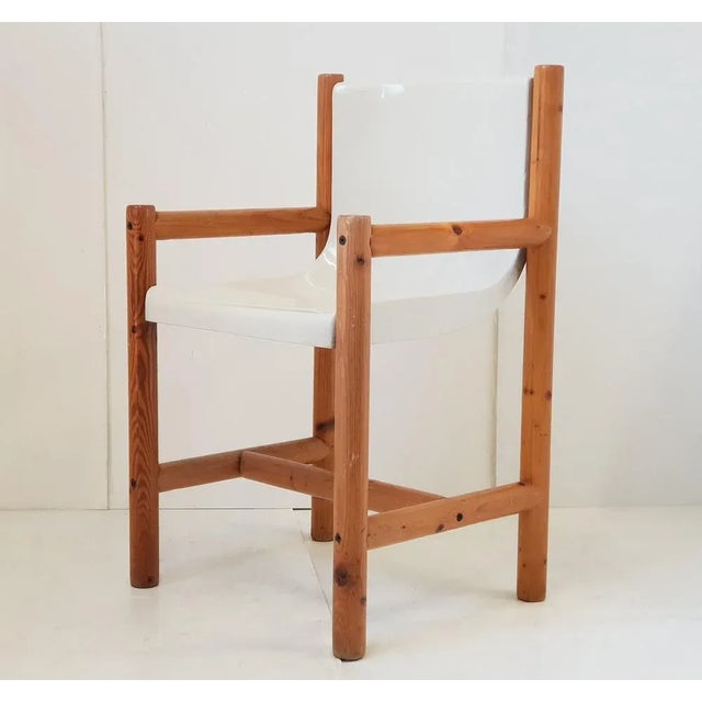 Vintage Italian Chair in Pine & Moulded Plastic, 1980s For Sale - Image 12 of 12