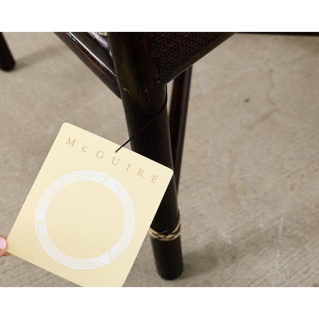 Set of Ten Barbara Barry for McGuire Caned Dining Armchairs For Sale - Image 10 of 18