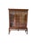 Open carved/ fretwork lower apron, cabriole legs, three large upper doors with unusual curved geometric glazing pattern....
