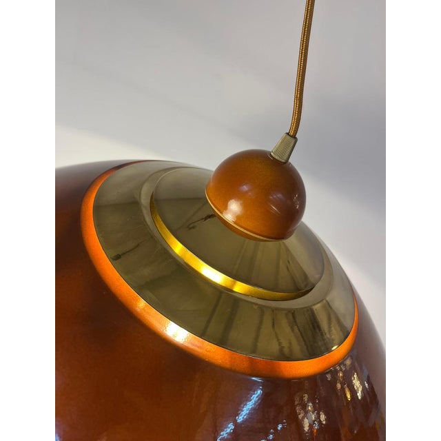 Hanging Lamp in Brass, Belgium For Sale - Image 4 of 11