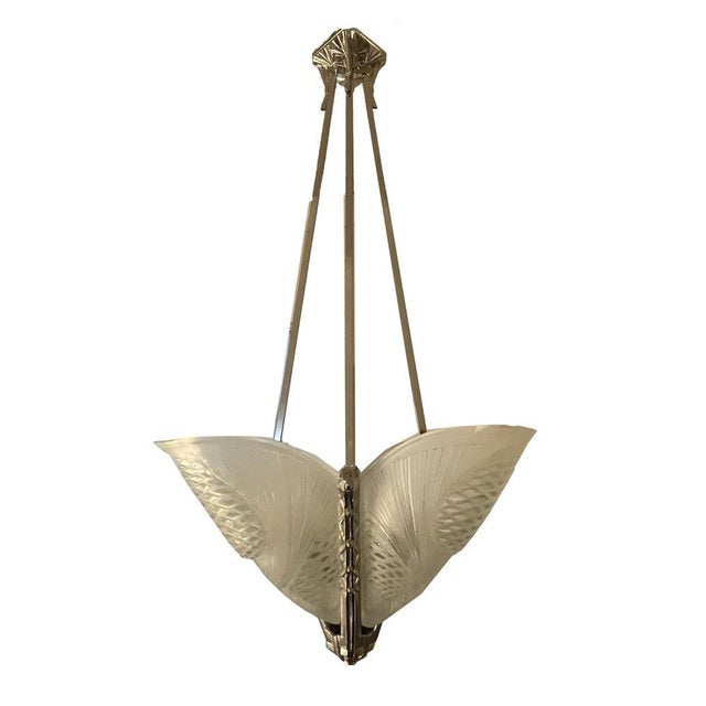 Art Deco Pendant Light from Verrerie d'Art Degué, 1925 For Sale - Image 6 of 12