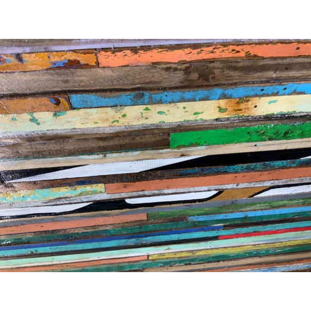 Abstract Reclaimed Wood Wall Sculpture For Sale - Image 9 of 13